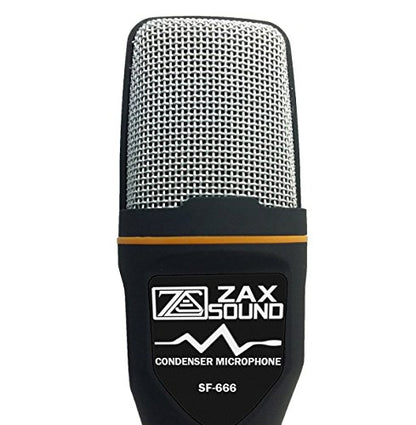 Professional Cardioid Condenser Microphone with Tripod Stand for PC, Laptop, iPhone, iPad, Android Phones, Tablets, Xbox and YouTube Recording, Black
