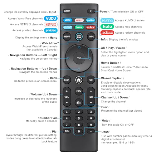 Universal for VIZIO Smart TV Remote Control Replacement XRT140 - color: for VIZIO TV