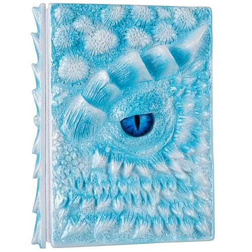 3D Dragon Eye Embossed Journal,Resin Engraving Notebook,Dnd notebook for Dragon Lovers ，Blank Paper,Hardcover Travel Notepad for Writing,Sketchbook,Collection,Gift,Decoration A4 and A5 Size (A5-Ice dragon) - color: A5-Ice dragon