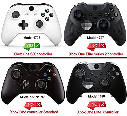 eXtremeRate PlayVital Soft Anti-Slip Silicone Controller Cover Skins Thumb Grips Caps Protective Case for Xbox One X/S Controller (Model 1708)- Black - color: Black