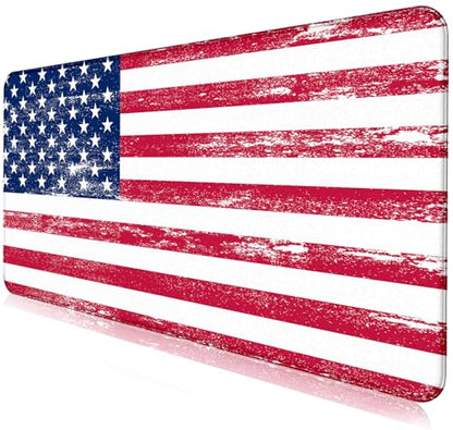 American Flag XXL Large Mouse Pad, Gaming and Home Stitching Side Table Mat | Large Extended Mouse Pad; Full Desk Coverage; Waterproof Coating; Stable Anti-Slide Base For Gaming, Office, Study Daily Use - color: American Flag