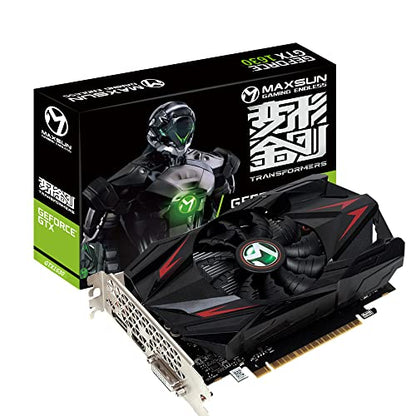maxsun Graphics Cards Nvidia GEFORCE GTX 1630 4GB GDDR6 Computer Video Gaming Graphics Card GPU for Gaming PC, DisplayPort, HDMI, DVI-D, Single Fan Mini ITX Design