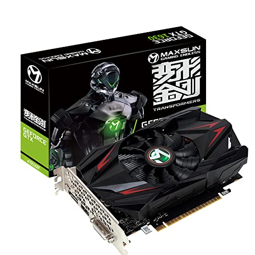 maxsun Graphics Cards Nvidia GEFORCE GTX 1630 4GB GDDR6 Computer Video Gaming Graphics Card GPU for Gaming PC, DisplayPort, HDMI, DVI-D, Single Fan Mini ITX Design