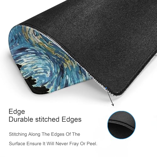Cute Black Cat Square Mouse Pad,Aesthetic Cat Mouse Pads for Wireless Mouse Desk Accessories,10"X8" Travel Mousepad with Non-Slip Rubber Base, Stitched Edge Mouse Pads for Desk,Computers,Laptop,Office - color: S-4