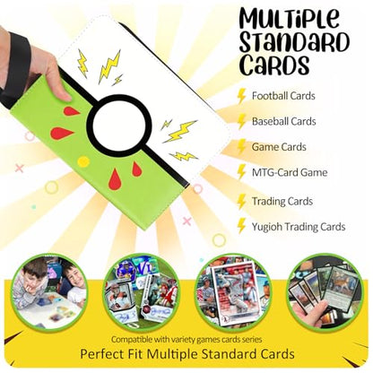 Collectible Trading Card Albums, 400 Card Holders with 50 Removable Sleeves, Portable 4 Pockets Collectible Trading Card Binder, PU Card Collection Binder for MTG, TCG, Sport Card, Game Cards - color: AQUA
