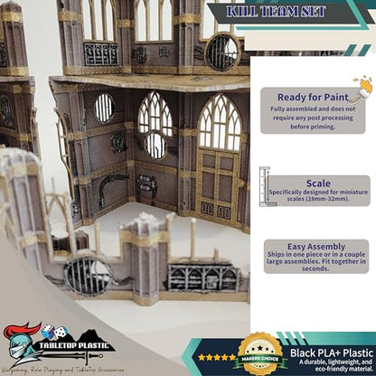 Gothic Sector Terrain Set: 28mm Scale Buildings & Scatter Terrain for 2000-Point Competitive 40k Games (Kill Team) - style: Kill Team