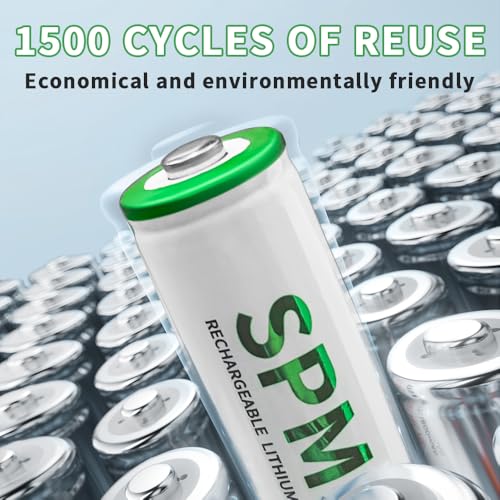 AA Rechargeable Batteries, 8 Pack 2800mWh 1.5V Lithium AA Batteries—High Performance Double A Long Lasting Battery for Flashlight, Toys, Remote Control, Alarm System (Rechargeable)