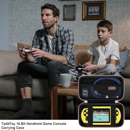Elonbo Carrying Case for TEBIYOU/ WELLST·G/ TaddToy/ Beijue/ FAMILY POCKET/ CCTU/ X-JOYKIDS/ GREENCREEK/ Beico/ KAVOYI/ GuaiyeyeAP Handheld Game Console, Portable Electronic Gaming Player Bag, Gold - color: Rose Gold