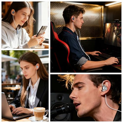 KZ ZS12 PRO 2 in Ear Monitor Headphones, 5BA+1DD 6 Hybrid Driver Gaming Earbuds Wired Earphones, HiFi Clarity Sound Immersive Bass IEMs for Gaming Musician Singer Audiophile (Black without Microphone) - color: Dark, style: without mic