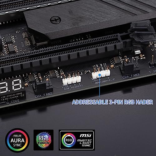 YACSEJAO Adapter Cable for 5V 3-Pin 1.6FT/50CM MSI Mystic Light Gigabyte RGB Fusion Connect to Any SM Connector Digital RGB LED Cable for Motherboard