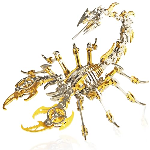 3D Metal Puzzles for Adults, Scorpion 3D Metal Model Kit to Build DIY Colorful 3D Puzzle Ornaments for Adults, Teens Birthday Christmas - color: Gold