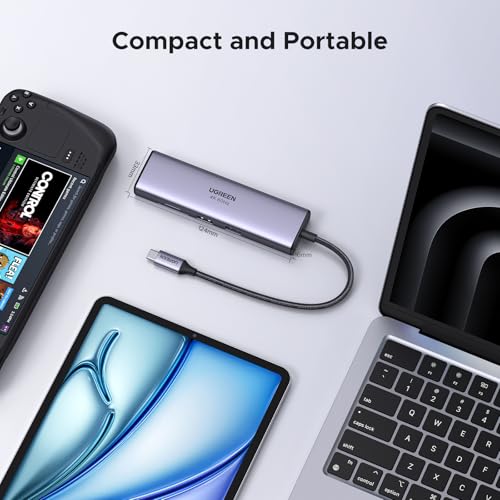 UGREEN Revodok 7 in 1 USB C Hub Gigabit Ethernet Adapter 4K@60Hz HDMI, 100W PD Charging, USB A Data Ports, SD/TF Card Reader Compatible with MacBook Neo/Pro/Air, iPad, Steam Deck