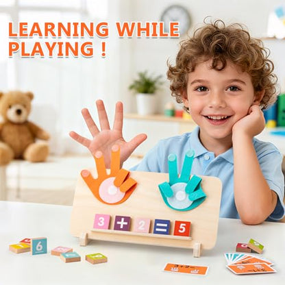 GUEETIC® Preschool Math Manipulatives Learning Toys for Toddlers 2-4 | Montessori Number Counting Block Toys for Kids, Educational Toys for 3-5 Year Old Boys Girls Christmas Birthday Gifts