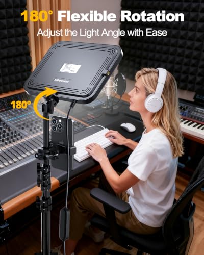 UBeesize 1-Pack LED Video Light Kit with Tripod & Phone Holder | 3000–6500K Dimmable Lighting for Makeup, Gaming & Streaming - size: 12.5in, style: 1-Pack