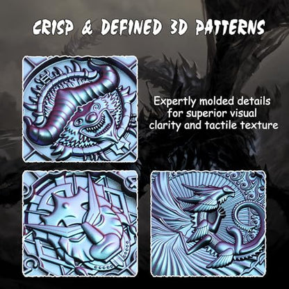 DNDND Spinner D&D Dice, Unique 8-in-1 Hexagonal Metal DND Dice with Dual D20 Monster Themed Dice Set for DND Dungeons and Dragons, Dungeon Masters with Collectible Gift Tin (Chameleon) - color: Chameleon