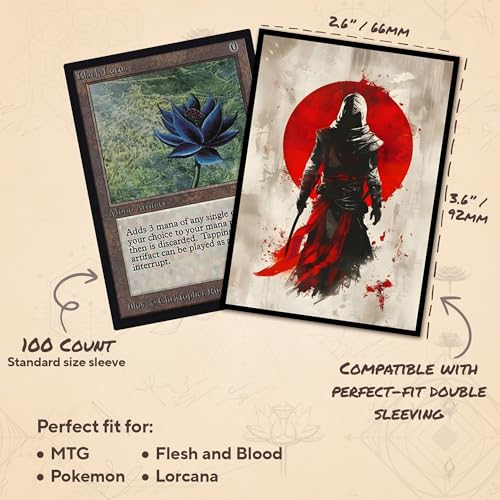 Red Crescent - MTG Card Sleeves, 104ct, Standard Size, Smooth | Perfect for Double Sleeving, Smudge Resistant Matte Back, Standard 66x92mm - Compatible with Magic The Gathering & TCG Cards - color: Red Crescent, size: Smooth