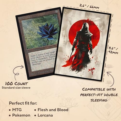 Red Crescent - MTG Card Sleeves, 104ct, Standard Size, Smooth | Perfect for Double Sleeving, Smudge Resistant Matte Back, Standard 66x92mm - Compatible with Magic The Gathering & TCG Cards - color: Red Crescent, size: Smooth