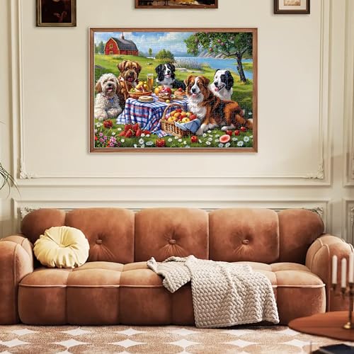 500 Pieces Puzzles for Adults–Dogs Jigsaw Puzzle for Adults Elderly–Recycled Paper Puzzle 500 Pieces–Challenging Family Activity Game Gift for Family Friends Men Women Seniors (21x15in) - style: Dog Puzzles