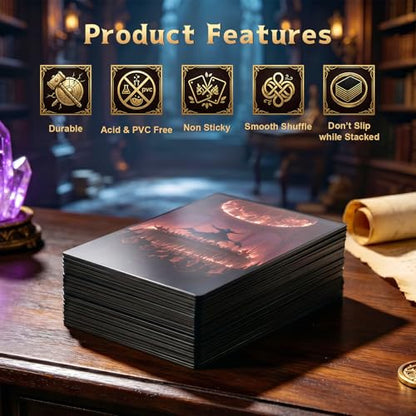 MTG Card Sleeves -Raucous Theater- Surveil Lands - Ultra Clear Front & Matte Finish Back, 100 Count Standard Size Matte Art Sleeve for Magic the Gathering - color: Raucous Theater