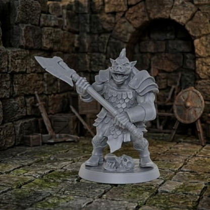 Fantasy DND Miniatures- Role Playing Tabletop Game Minis Orc Boar Fighter AS1029 | Premium 1:56 scale unpainted miniatures set; ideal fantasy Rpg Figure collection for tabletop rpg game custom painters.
