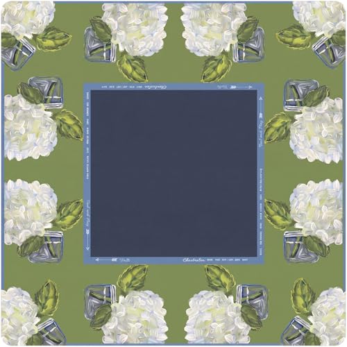 Drydiet Mahjong Mat for Table 31.5 x 31.5 Inch American Mahjong Mat with Carrying Bag, Non-Slip Noise Reduction Table Item for Family Poker Domino Board Game Night & Party Use(White Hydrangea) - style: White Hydrangea