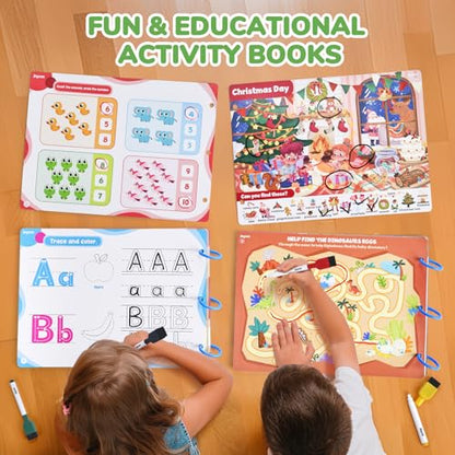 JoyCat Preschool Learning Activities Set (2-Pack) for Toddlers & Kids 3-5 | Letters & Numbers Handwriting Practice Tracing Workbooks for Toddlers & Kids, Birthday Gifts for Girls and Boys Ages 3-5 - style: 6. Seek & Find+Trace & Write