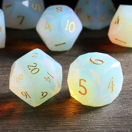 DNDND Opal Multifacted DND Dice Set for Dungeons and Dragons Tabletop Gaming, Collectors | Premium Gift Box & Durable Design (Opal) - color: Opal