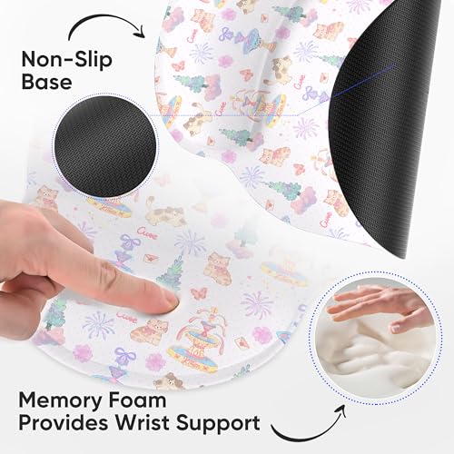 Ergonomic Mouse Pad with Wrist Support,Non-Slip Rubber Base for Computer Laptop & Mac,Lightweight Rest for Home,Office & Travel (Cute Kitten) - color: Cute Kitten