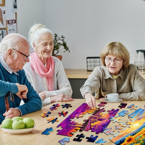 6 Pack 36-Piece Large Jigsaw Puzzles for Seniors Easy Dementia Alzheimer Products Dementia Activities Memory Training Game for Elderly Alzheimer's Patients in Nursing Home Gift (Style 2) - style: Style 2