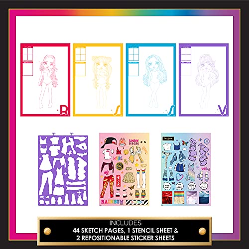 Horizon Group USA Rainbow High Fashion Sketchbook, Color & Create Fashion Looks, Includes Sketchbook, Fun Sleepover Activity, Travel Set, Fashion Design for Kids Ages 6, 7, 8, 9 - style: Fashion Sketchbook