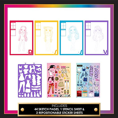 Horizon Group USA Rainbow High Fashion Sketchbook, Color & Create Fashion Looks, Includes Sketchbook, Fun Sleepover Activity, Travel Set, Fashion Design for Kids Ages 6, 7, 8, 9 - style: Fashion Sketchbook