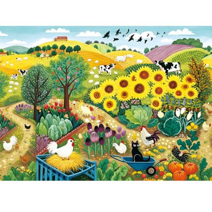 300 Piece Puzzles for Adults Kids,Large Piece Rural Farm Countryside Puzzle | Sunflower Animal Farm for Adult Kids,Birthday Holiday Party Gifts with Family,Jigsaw Puzzle with Letters on Back,20.5*15 in - color: Rural