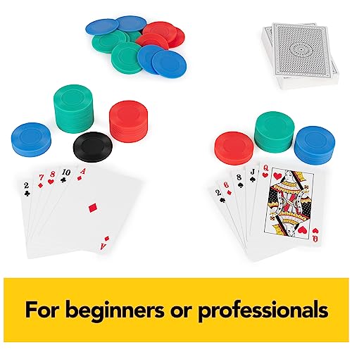 Spin Master Games Cardinal Classics, 200 Poker Chips Set Playing Cards Deck Dealer Button Texas Hold ‘Em Classic Casino Table Game, for Adults and Kids Ages 10 and up - style: 200 pcs Poker Chips with Playing Cards