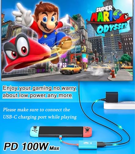 Switch Dock, TV Docking Station for Nintendo Switch/Switch OLED/Steam Deck, 4K@30HZ/1080P@60HZ Portable Switch TV Dock with PD 100W Charging, USB 3.0 Port（3-in-1 - style: Adapter