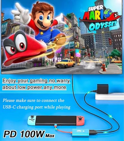 Switch Dock, TV Docking Station for Nintendo Switch/Switch OLED/Steam Deck, 4K@30HZ/1080P@60HZ Portable Switch TV Dock with PD 100W Charging, USB 3.0 Port（3-in-1 - style: Adapter