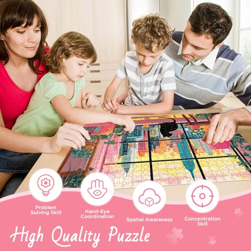 500 Pieces Jigsaw Puzzles for Adults, Black Cat in City Jigsaw Puzzle - style: Black Cat in City
