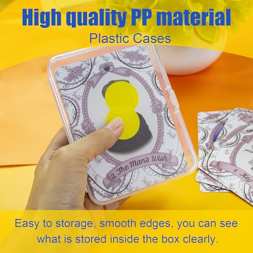 JINUPHION 4 Pcs Playing Card Case, for Go Fish/Old Maid/Oracle Card/Other Larger Than Standard Size Cards, Plastic Clear Card Deck Box Storage, 4 1/2" × 3 1/4" × 1 1/8" (NO Cards) - size: 4 pcs Large