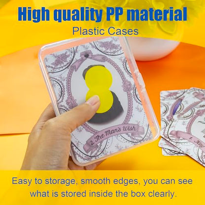 JINUPHION 4 Pcs Playing Card Case, for Go Fish/Old Maid/Oracle Card/Other Larger Than Standard Size Cards, Plastic Clear Card Deck Box Storage, 4 1/2" × 3 1/4" × 1 1/8" (NO Cards) - size: 4 pcs Large