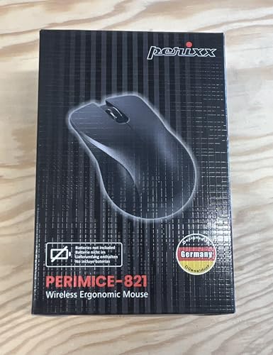 Perixx PERIMICE-821IB Wireless Bluetooth Mouse - Silent Click - Ergonomic Design - Iron Black - style: Bluetooth