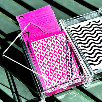 Double Deck Acrylic Playing Card Case/Holder, Clear Storage Playing Card Box - Fits Most Standard Size Playing Cards and Bridge Size Cards - color: Double Deck