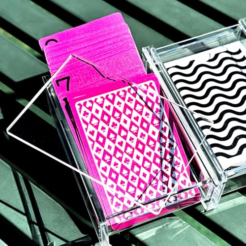 Double Deck Acrylic Playing Card Case/Holder, Clear Storage Playing Card Box - Fits Most Standard Size Playing Cards and Bridge Size Cards - color: Double Deck