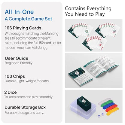 Mahjong Set Card Game, Mahjong Card, Waterproof Gift Poker Game Mahjong Tile Set, 麻将