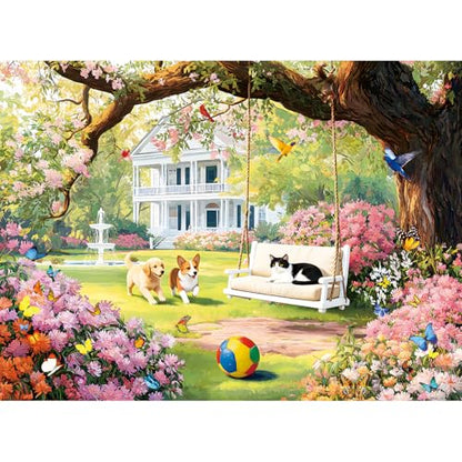500 Piece Jigsaw Puzzle for Adults – Garden Animal Jigsaw Puzzles 500 Pieces, Cats Dog Flowers Puzzles for Adults 500 Pieces, Challenging Perdfect for Game Nights, 20.5 X 15 in - color: Garden Animal