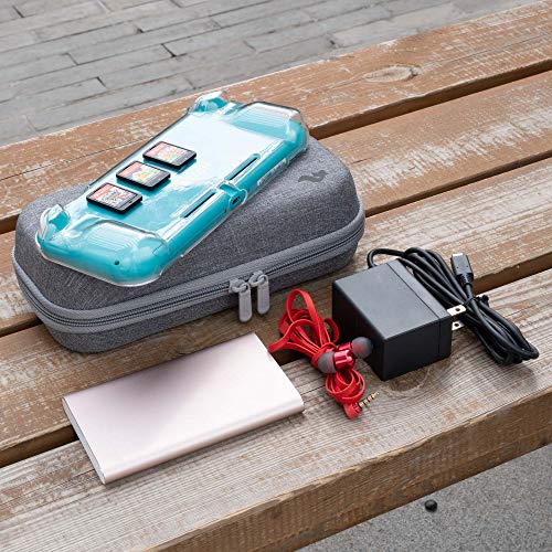 ButterFox Extra Large Carrying Case for Nintendo Switch Lite, Fits Charger, Compatible with JETech Protective Case and Most Grips, Game and Accessories Storage (Turquoise Blue/Black) - color: Turquoise Blue