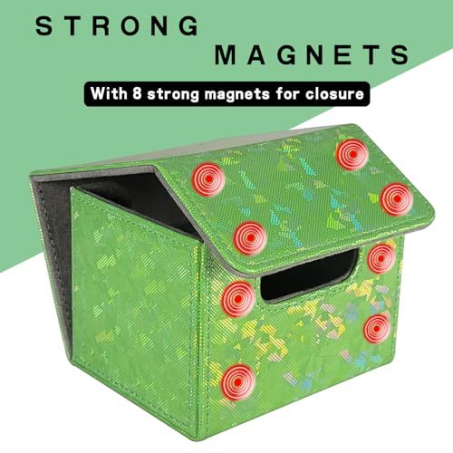 Dmoicols Card Deck Box Holds 100+ Single Sleeved Cards,Laser Sparkly Material Card Storage Box Horizontal,MTG Commander Deck Box with 2 Dividers fit TCG CCG Magic Cards (Sparkly Cyan Piece) - color: Sparkly Cyan Piece