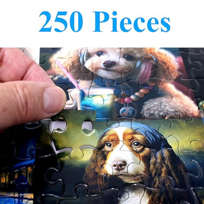 Think2Master Funny Dogs 250 Pieces Jigsaw Puzzle Featuring heartwarming Puppies and Dogs. Puzzle for Adults, Teens & Families. Great Gift. Size: 14.2” X 19.3” - style: Funny Dogs