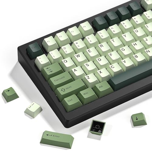dagaladoo Double Shot PBT keycaps Green, Cherry Profile Keyboard Keycaps | 138-keys full size key caps, Custom keycaps for 60% 65% 75% 100% Cherry-MX switch Mechanical Keyboard（Matcha) - color: Matcha Green
