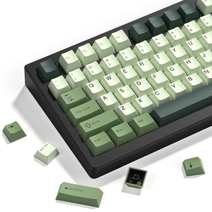 dagaladoo Double Shot PBT keycaps Green, Cherry Profile Keyboard Keycaps | 138-keys full size key caps, Custom keycaps for 60% 65% 75% 100% Cherry-MX switch Mechanical Keyboard（Matcha) - color: Matcha Green
