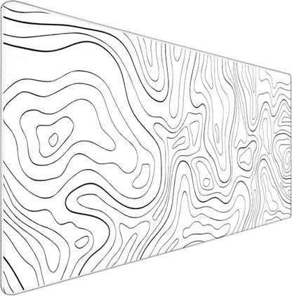 Gaming Mouse Pad, Large Mouse Pads Waterproof Extra Large Big Mouse Pad with Stitched Edge, XXXL Non-Slip Black Computer Mousepad for Gamer, Office & Home, Black Line - color: Black Lines, size: 35.4L x 15.7W inches