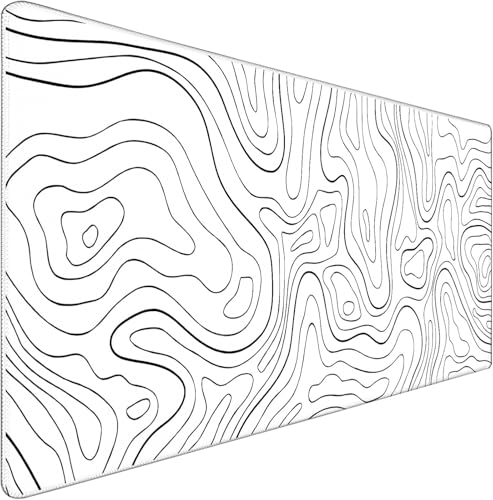 Gaming Mouse Pad, Large Mouse Pads Waterproof Extra Large Big Mouse Pad with Stitched Edge, XXXL Non-Slip Black Computer Mousepad for Gamer, Office & Home, Black Line - color: Black Lines, size: 35.4L x 15.7W inches